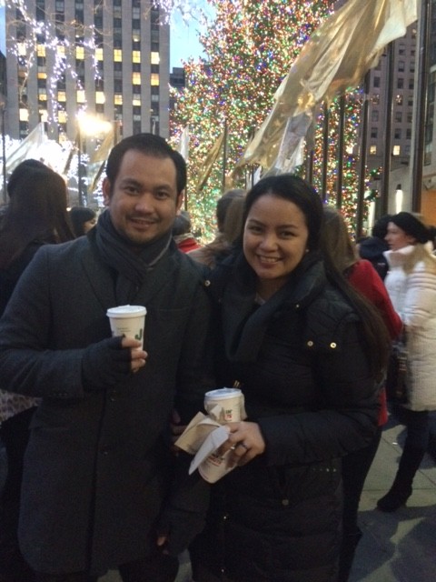 With Warren by the Christmas Tree at the Rockefeller Center, New York
